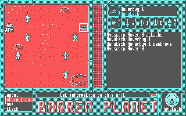 Barren Planet mocked-up screenshot